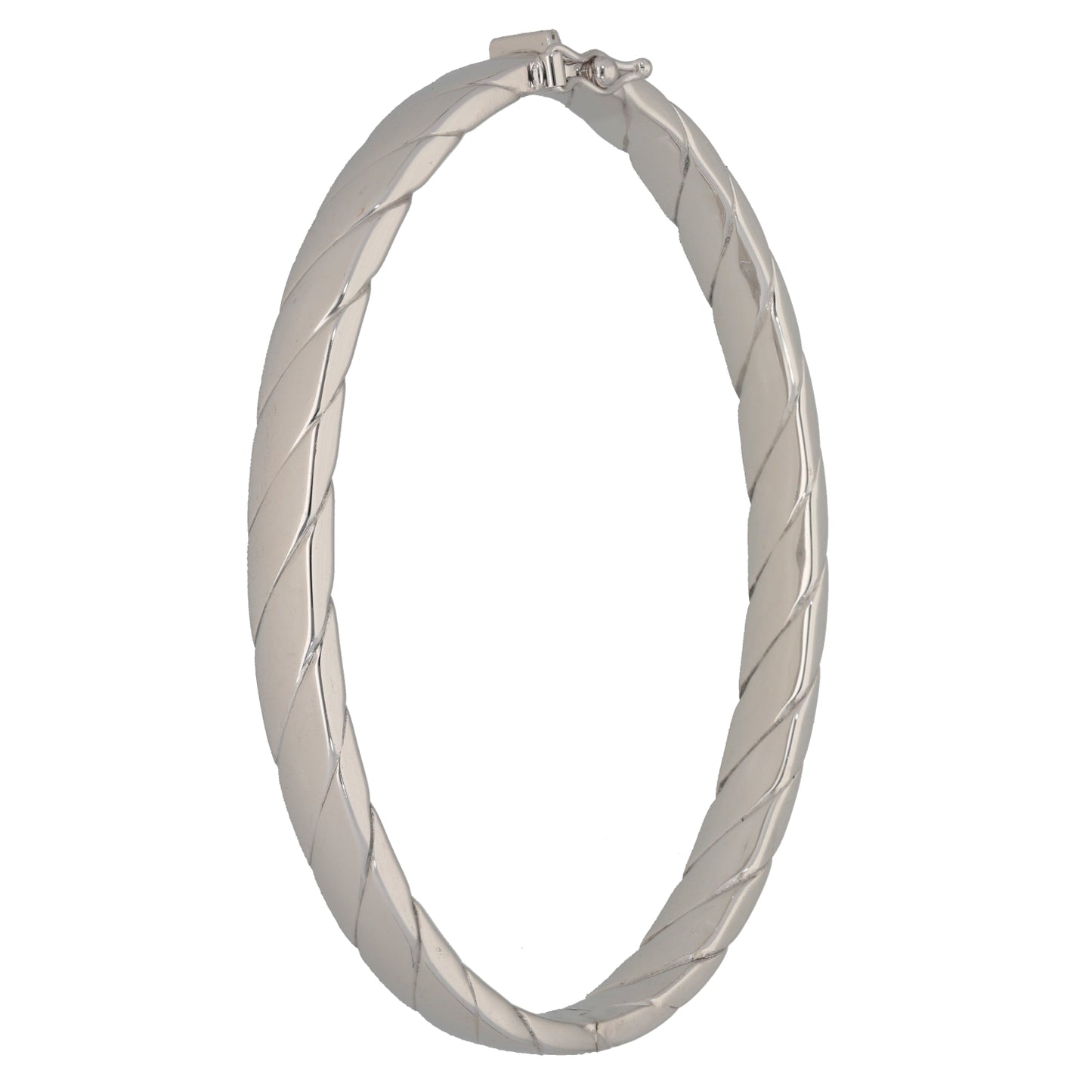 9ct White Gold Hinged/Clasp Bangle