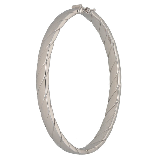 9ct White Gold Hinged/Clasp Bangle