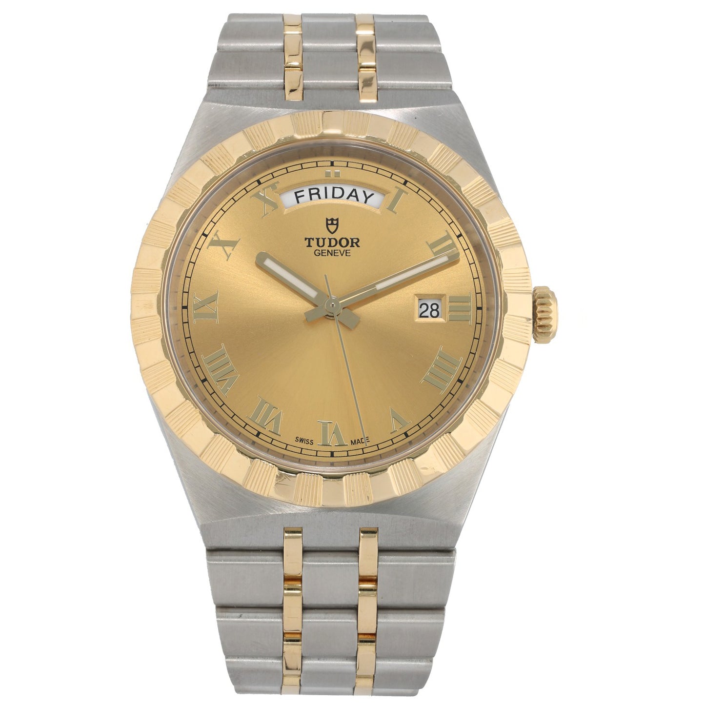 Tudor Royal 28603, champagne dial on bi-colour bracelet