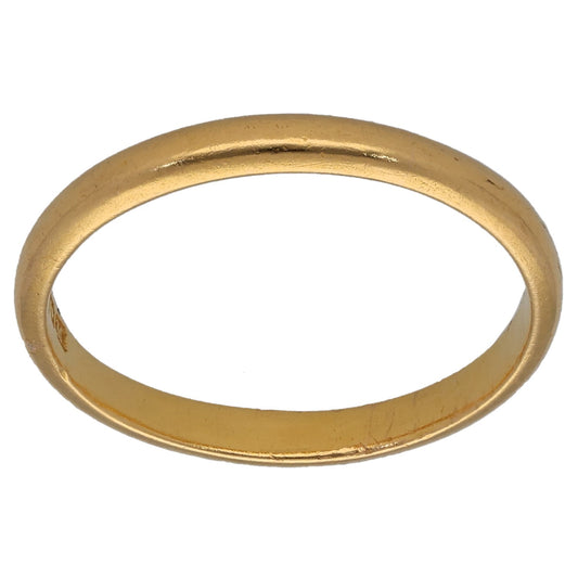 22ct Gold Plain Wedding Ring Size M
