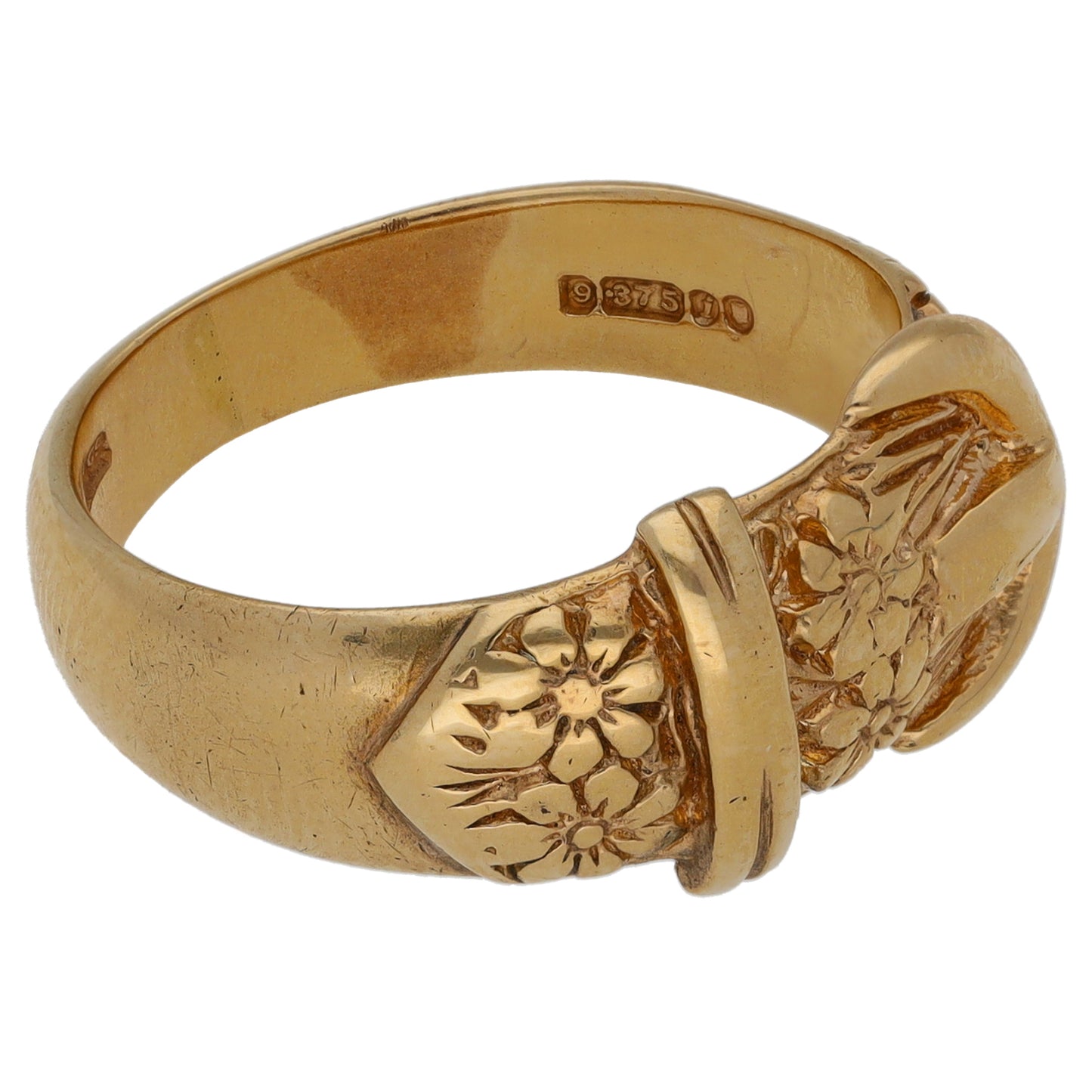 9ct Gold Buckle Ring Size Q