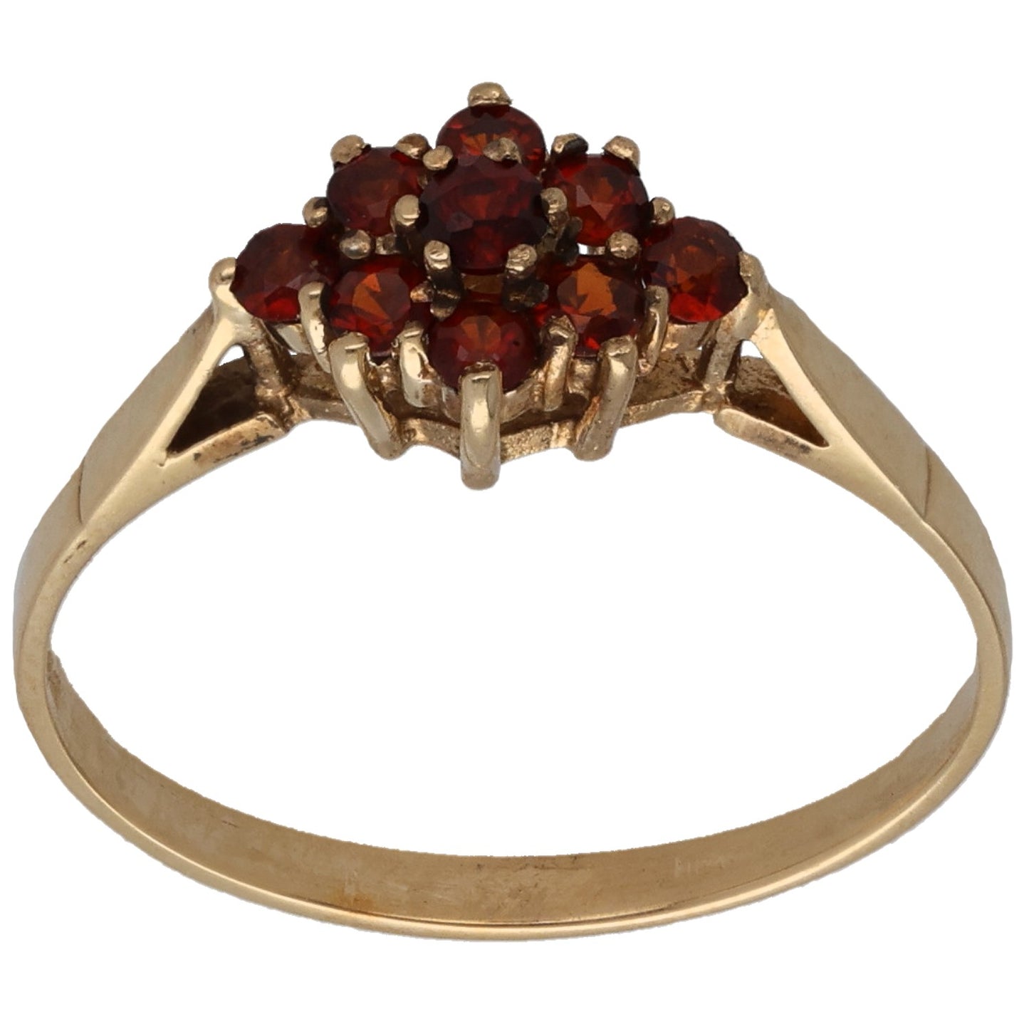 9ct Gold Garnet Dress/Cocktail Ring Size O