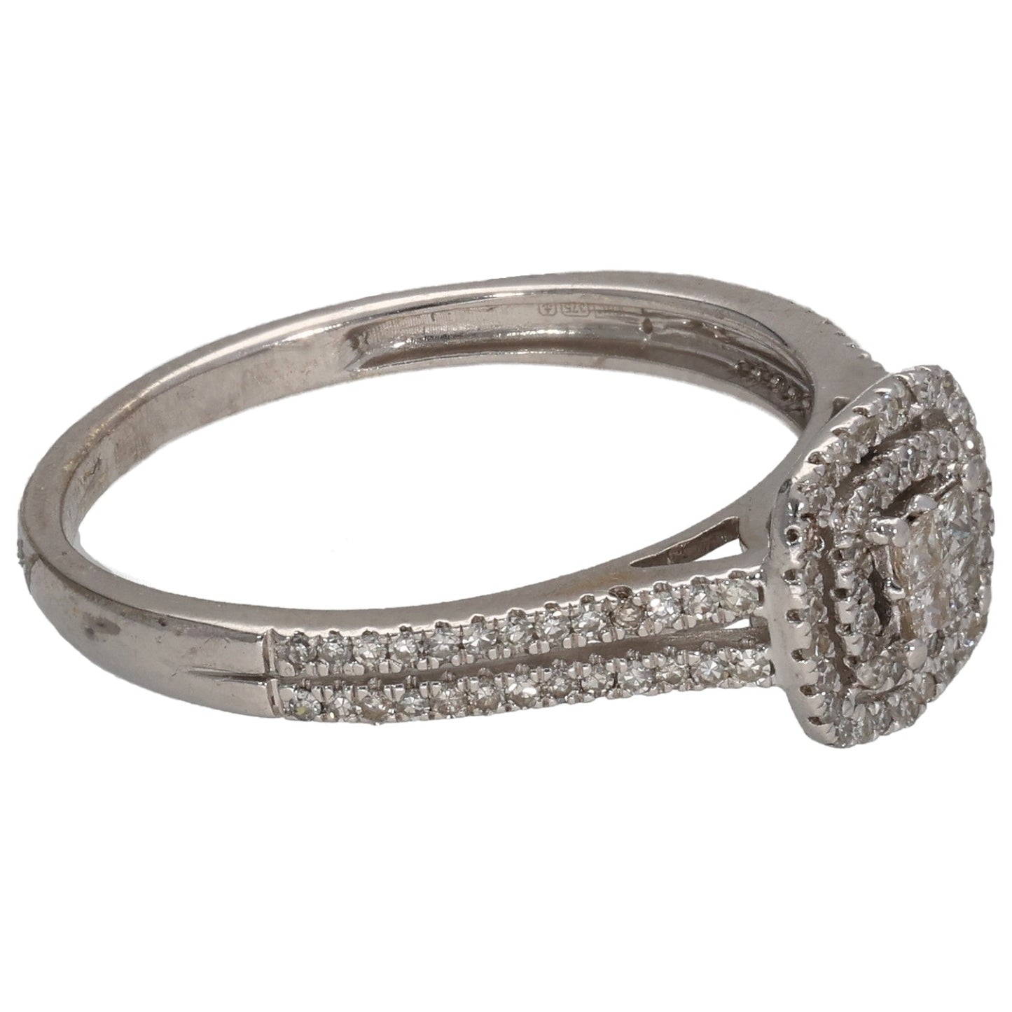 9ct White Gold 0.33ct Diamond Dress/Cocktail Ring Size P