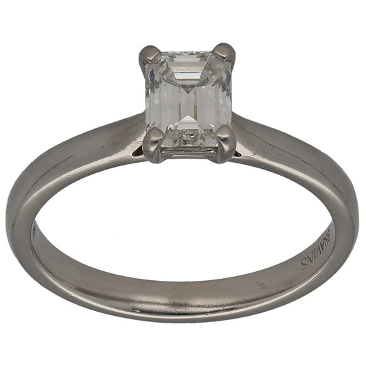Platinum 0.81ct Diamond Solitaire Ring Size N