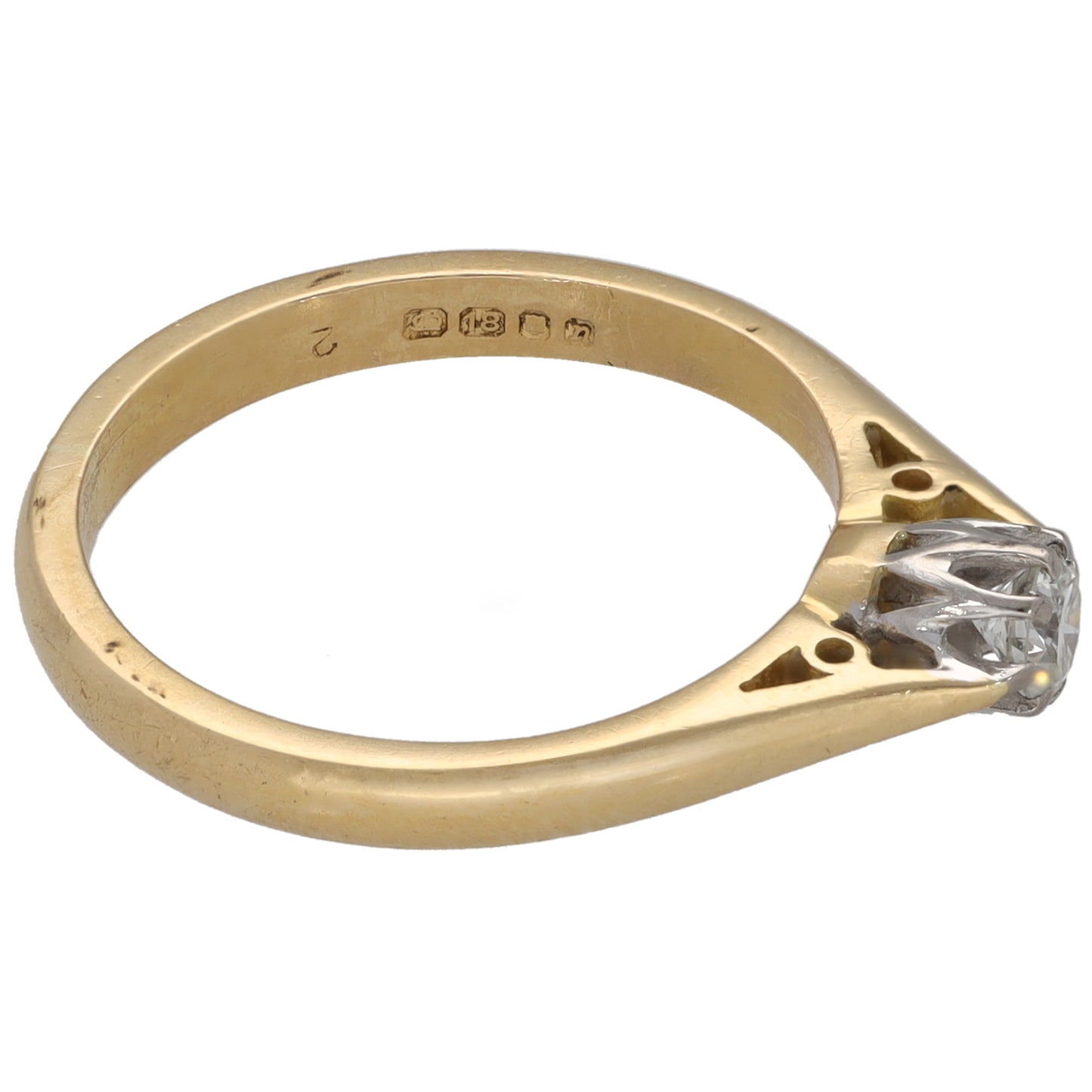 18ct Gold 0.17ct Diamond Solitaire Ring Size K