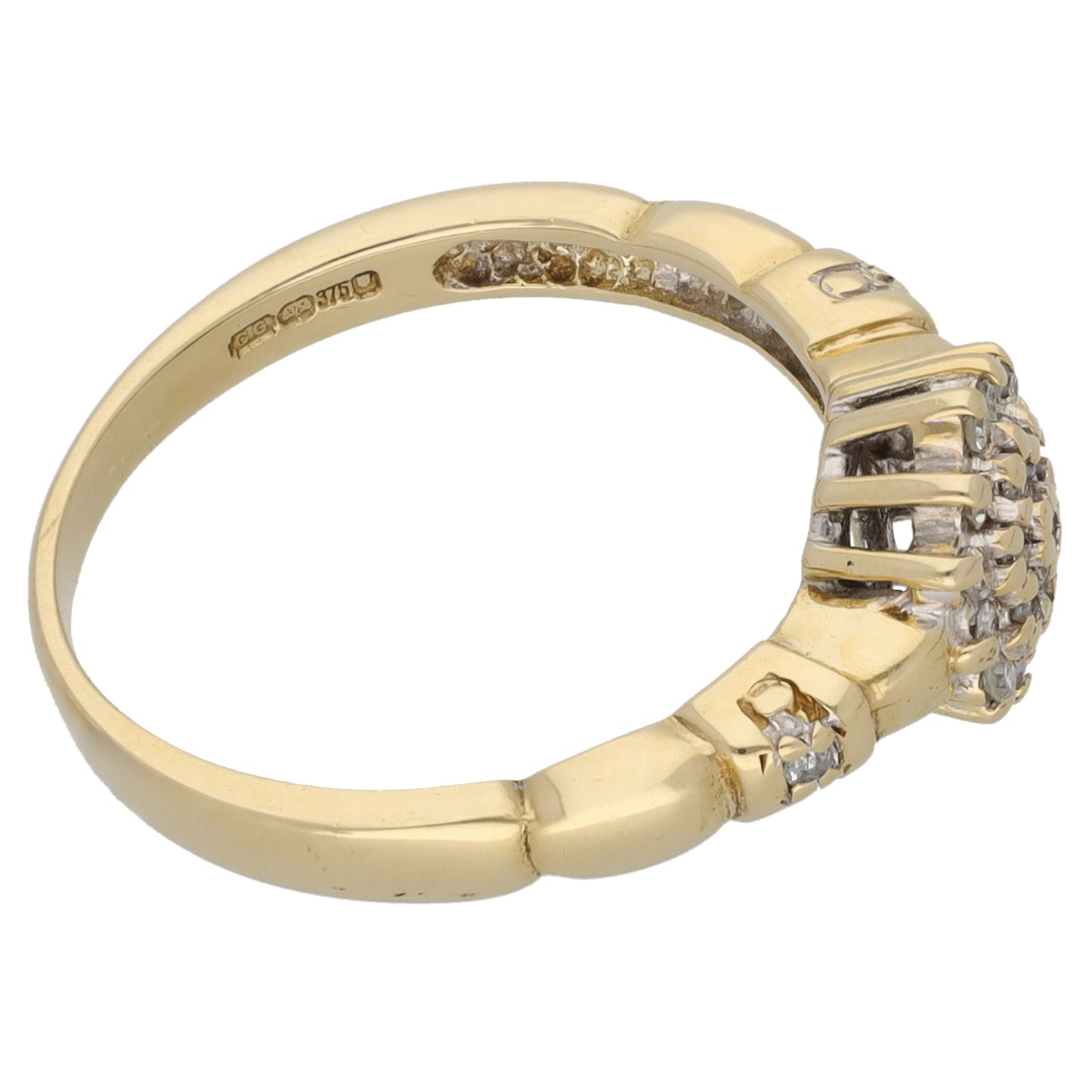 9ct Gold 0.22ct Diamond Cluster Ring Size K