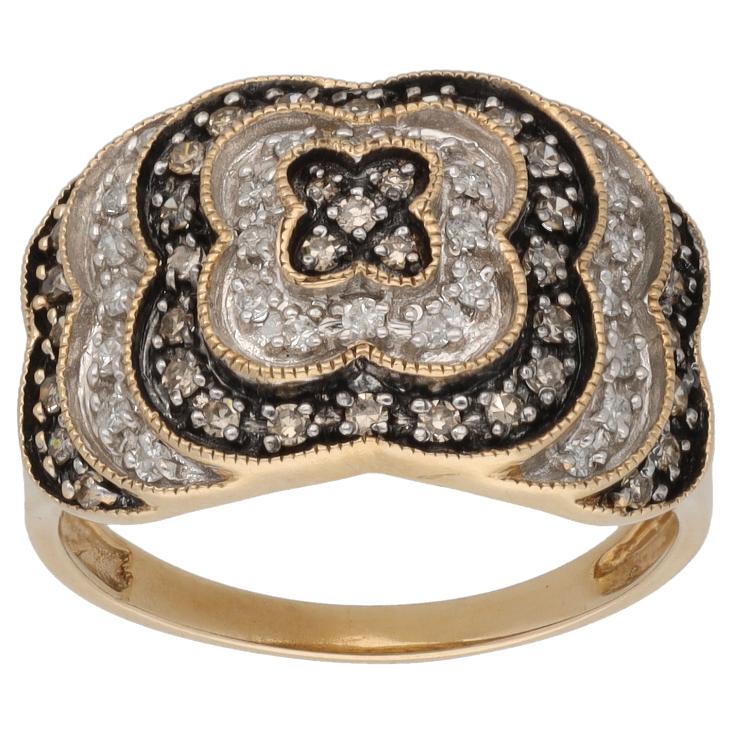 9ct Gold 0.64ct Diamond Dress/Cocktail Ring Size P