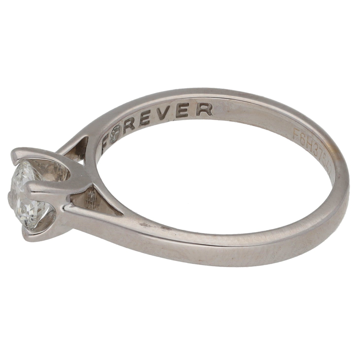 18ct White Gold 0.50ct Diamond Solitaire Ring Size M