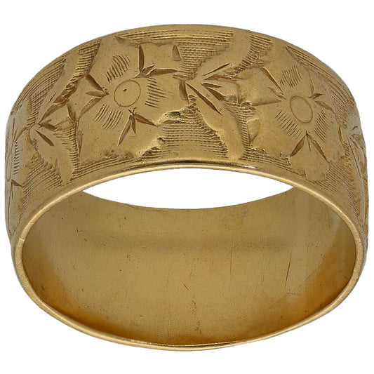 22ct Gold Patterned Wedding Ring Size O