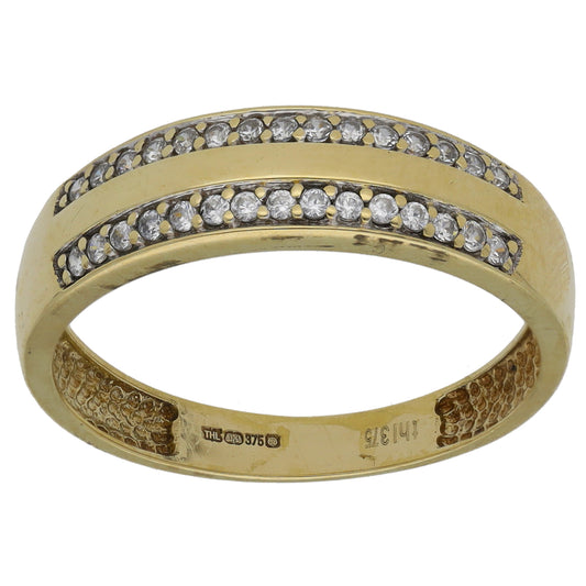 9ct Gold Cubic Zirconia Half Eternity Ring Size O