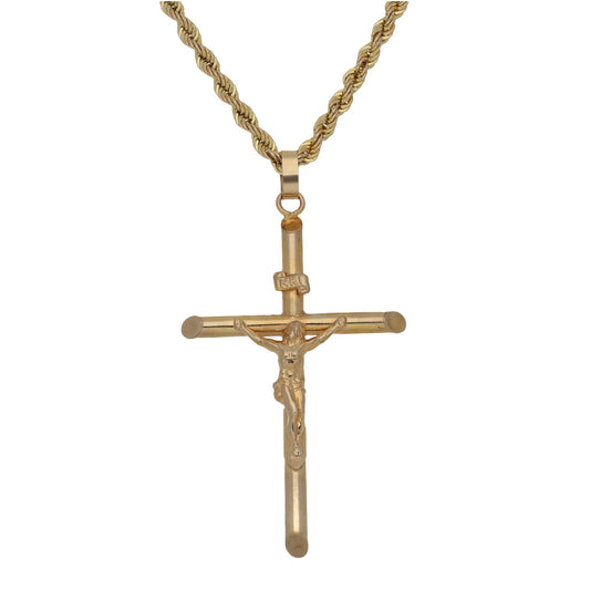 9ct Gold Crucifix Pendant With Chain