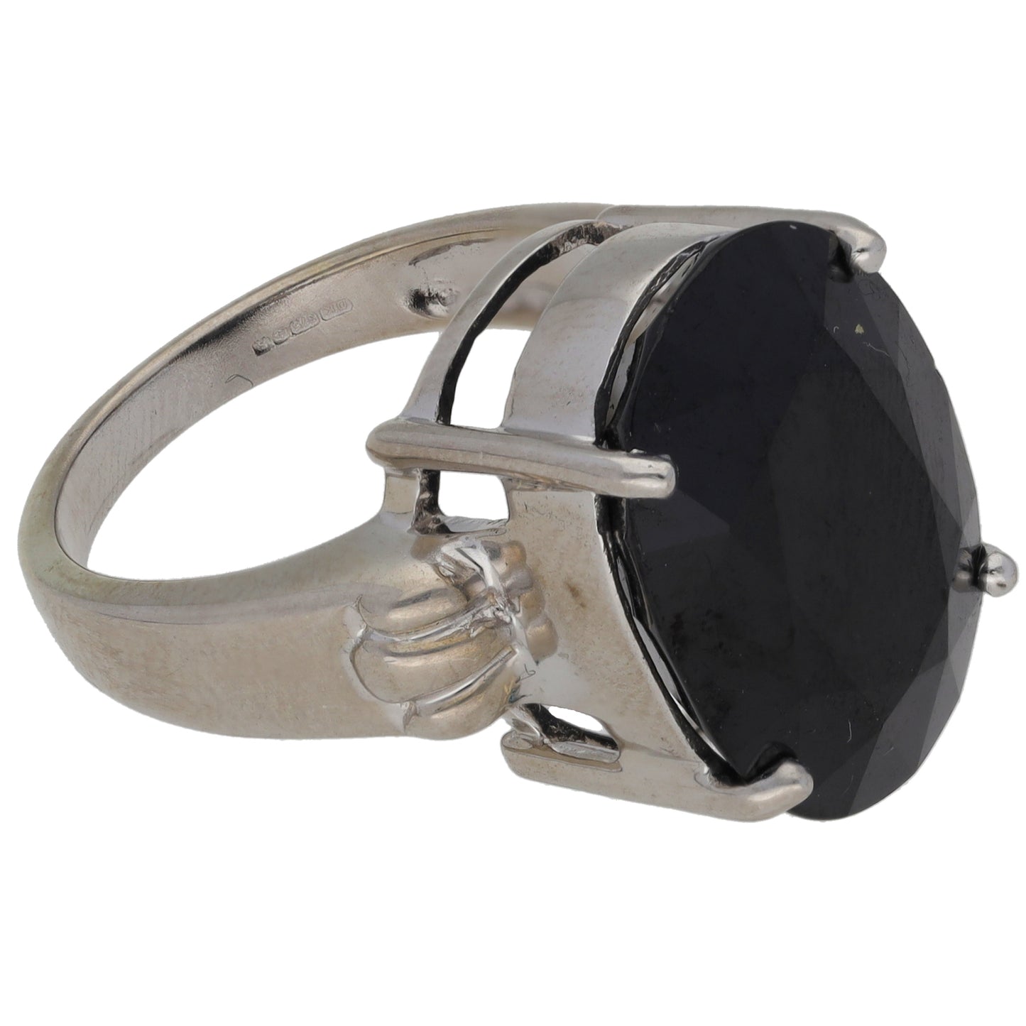 9ct White Gold Imitation Gem Single Stone Ring Size N