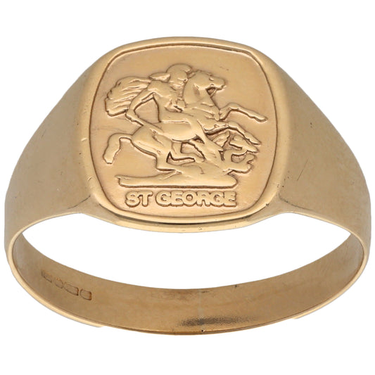 9ct Gold St George Ring Size Y
