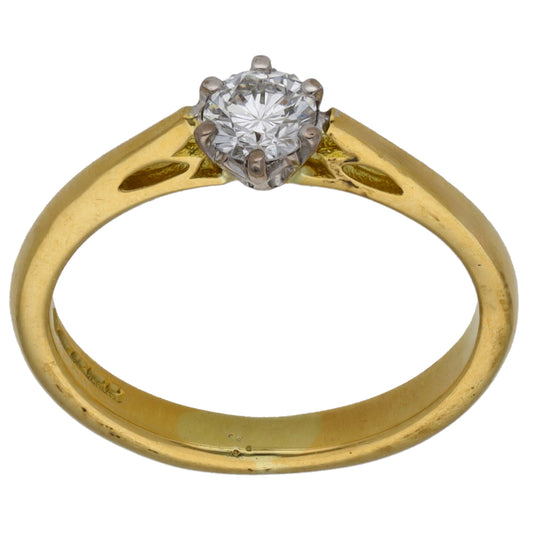 18ct Gold 0.30ct Diamond Solitaire Ring Size K