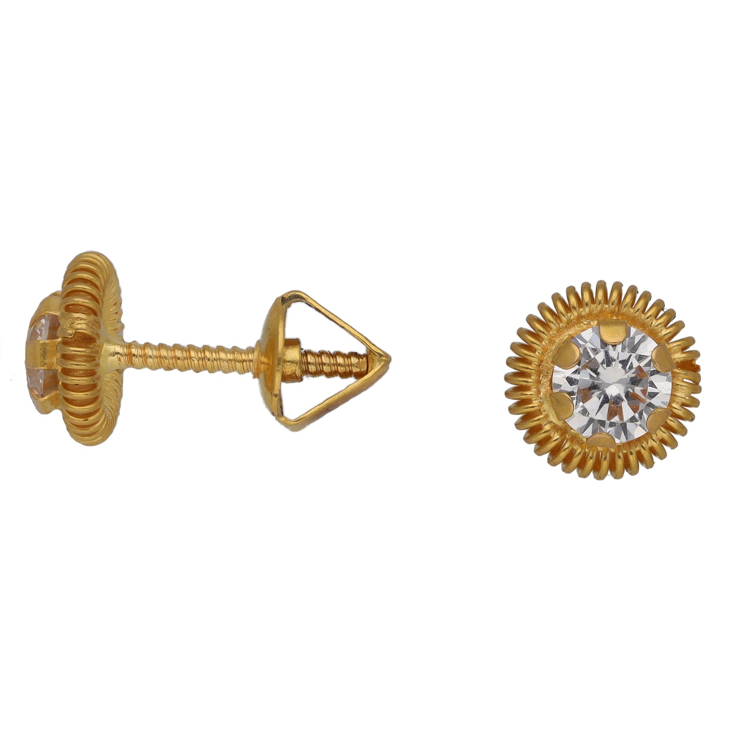 22ct Gold Cubic Zirconia Stud Earrings