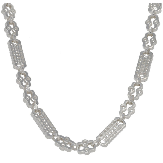 New Sterling Silver Stars and Bars Chain 22"