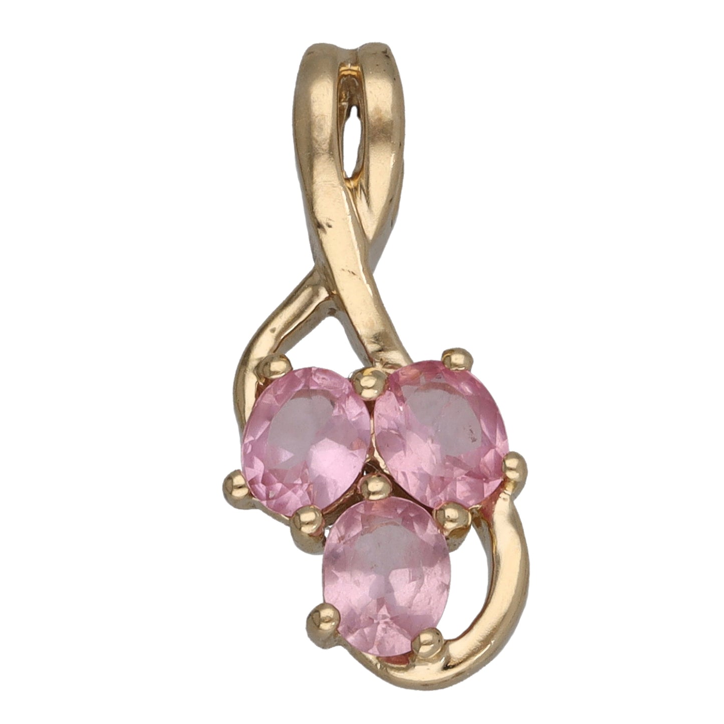 9ct Gold Pink Sapphire Dress/Cocktail Pendant