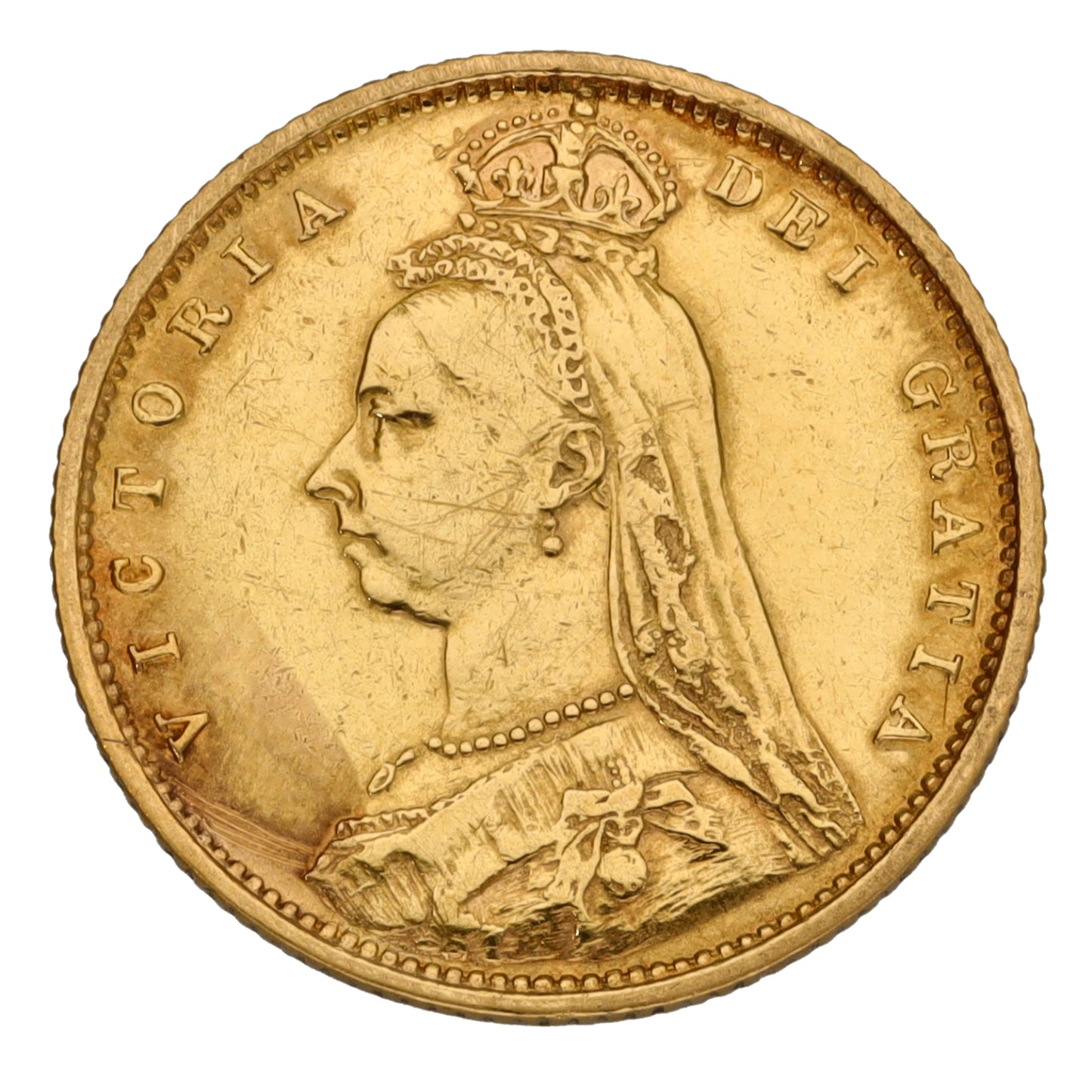 22ct Gold Queen Victoria Half Sovereign Coin 1892