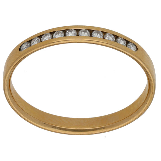 18ct Gold 0.20ct Diamond Half Eternity Ring Size O