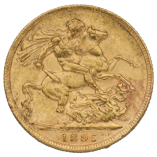 22ct Gold Queen Victoria Full Sovereign Coin 1895
