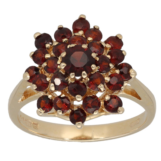 9ct Gold Garnet Dress/Cocktail Ring Size O