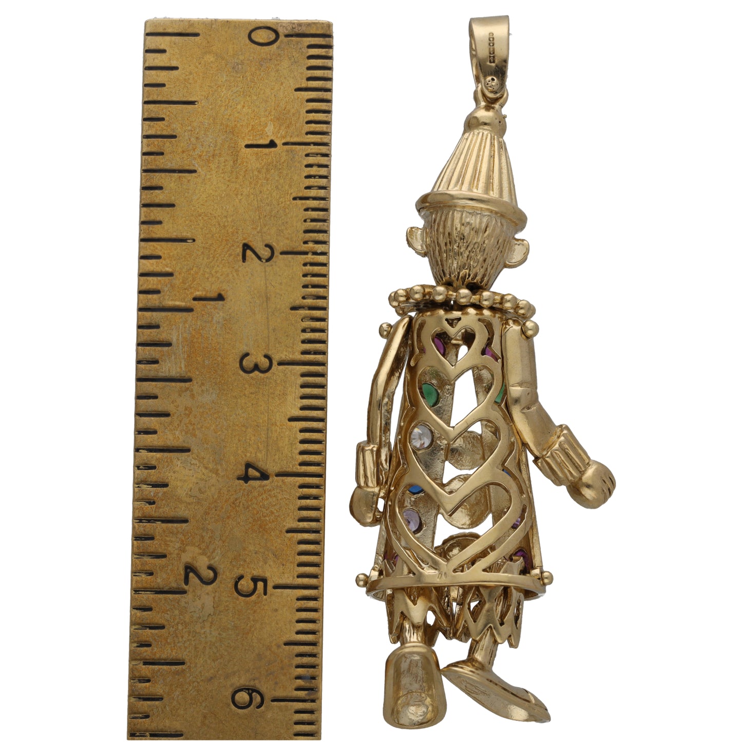 9ct Gold Imitation Gems Clown Pendant