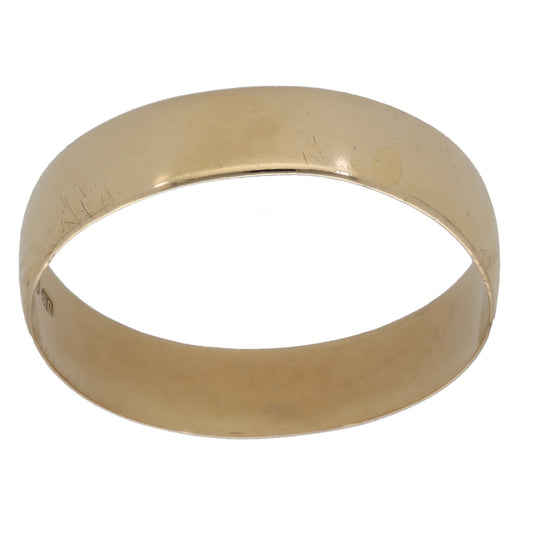 9ct Gold Plain Wedding Ring Size S