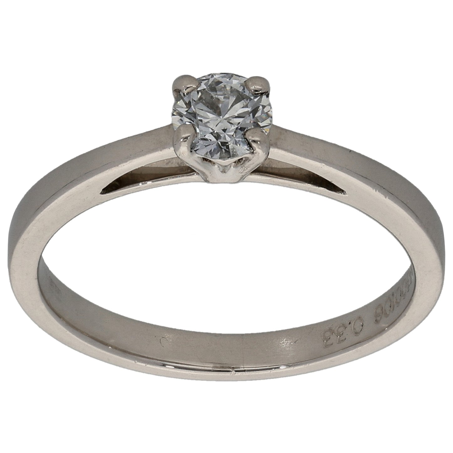 Platinum 0.33ct Diamond Solitaire Ring Size N