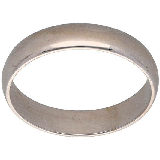 18ct White Gold Plain Wedding Ring Size N