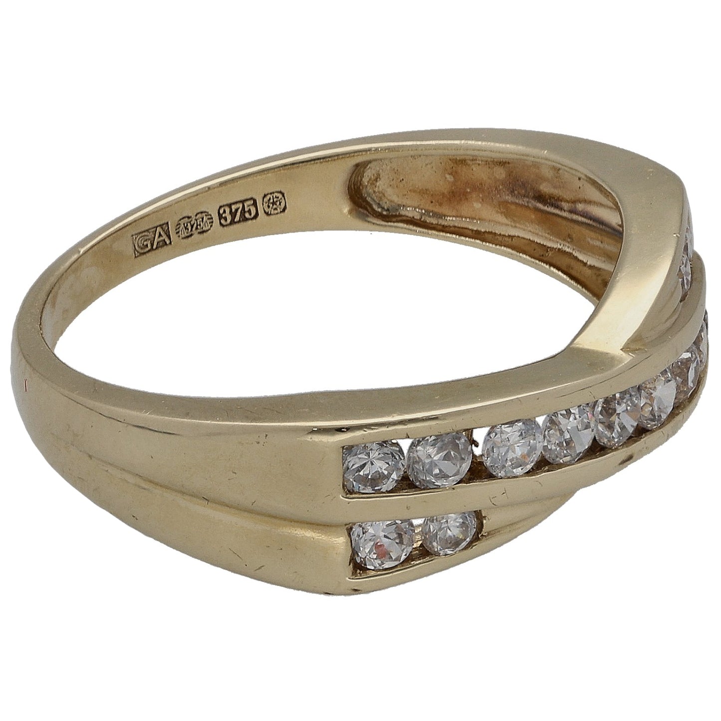 9ct Gold Cubic Zirconia Dress/Cocktail Ring Size N