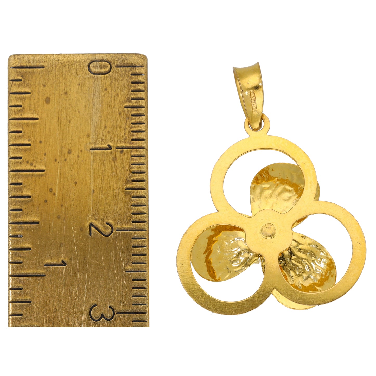 22ct Tri-Colour Gold Cubic Zirconia Dress/Cocktail Pendant