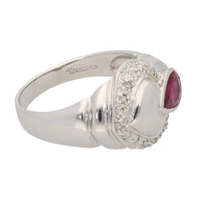 Load image into Gallery viewer, 9ct White Gold 0.19ct Diamond &amp; Ruby Dress/Cocktail Ring Size N
