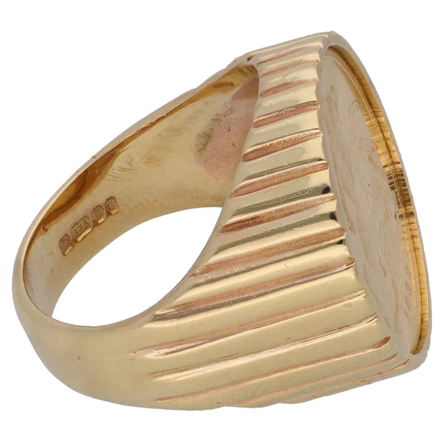 9ct Gold Coin Ring Size O