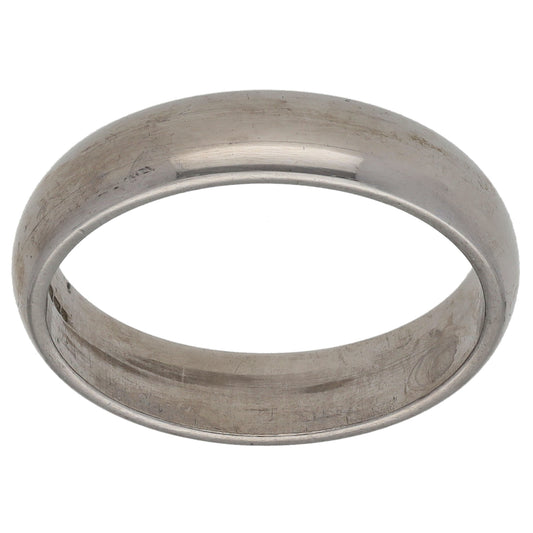 9ct White Gold Plain Wedding Ring Size N