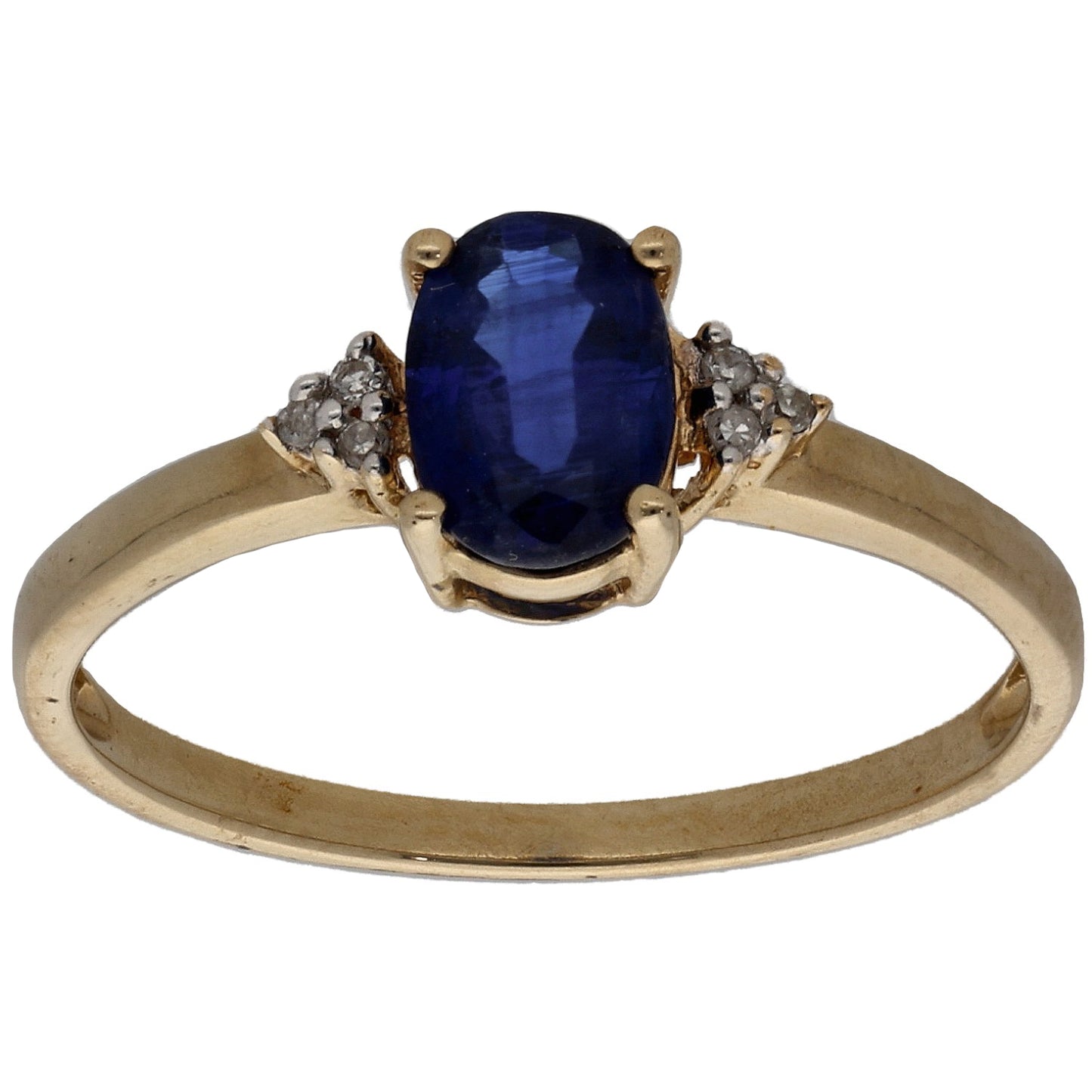 9ct Gold Kyanite & 0.03ct Diamond Dress/Cocktail Ring Size P