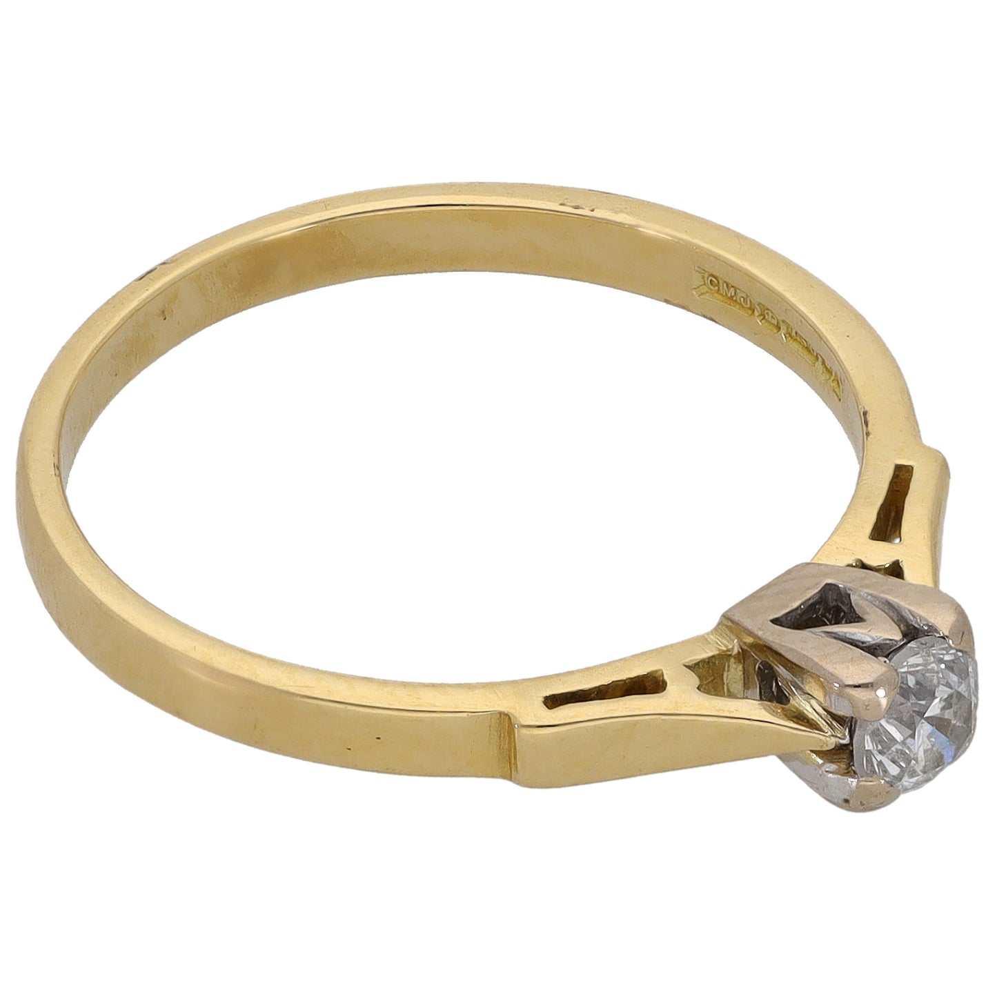 18ct Gold 0.23ct Diamond Solitaire Ring Size R