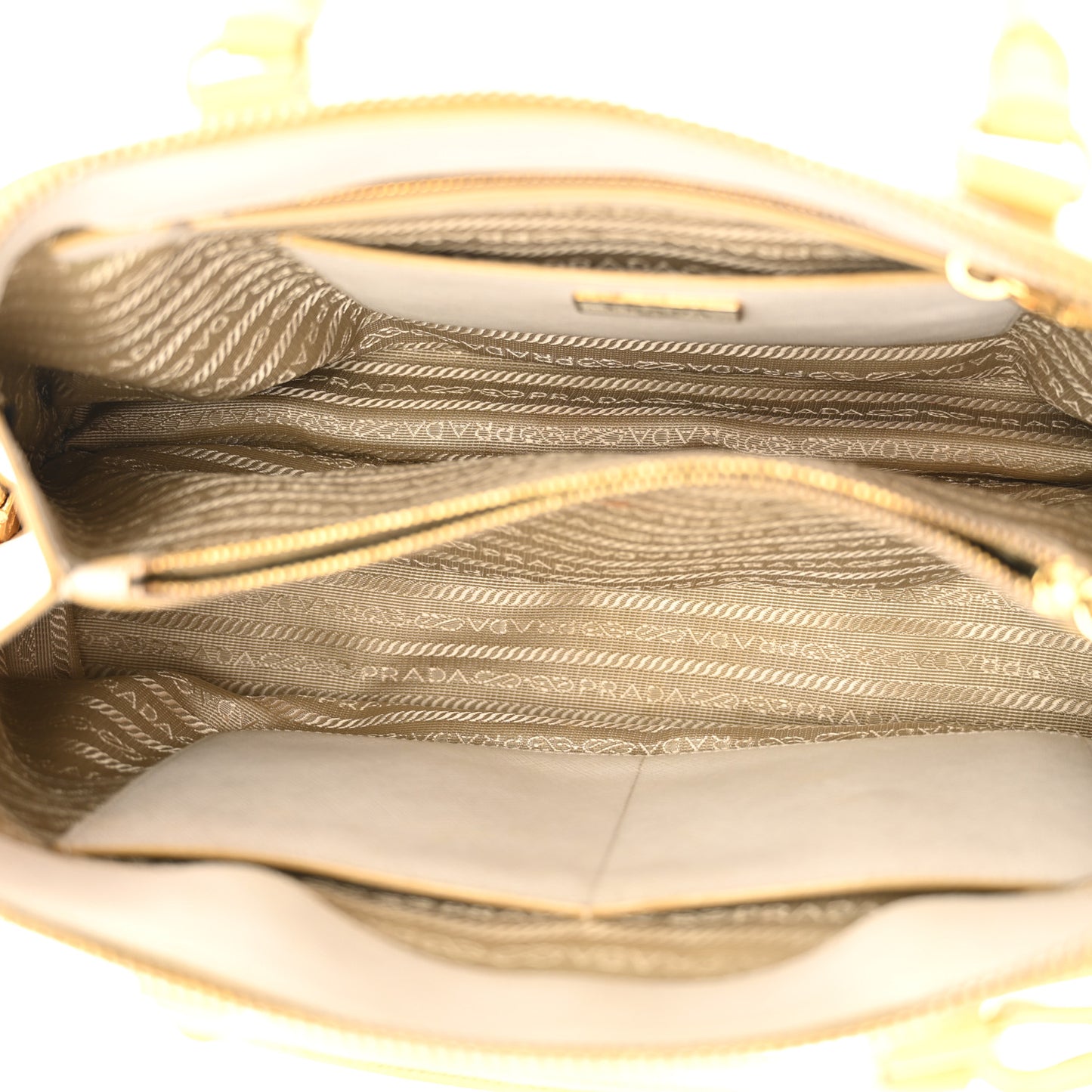 Prada Promenade Saffiano Leather Bag - Yellow & White