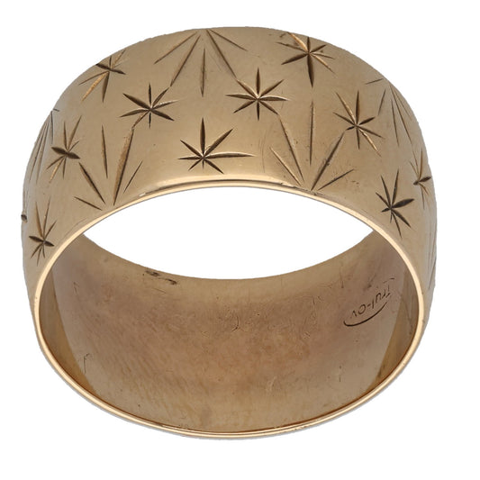 9ct Gold Patterned Wedding Ring Size O