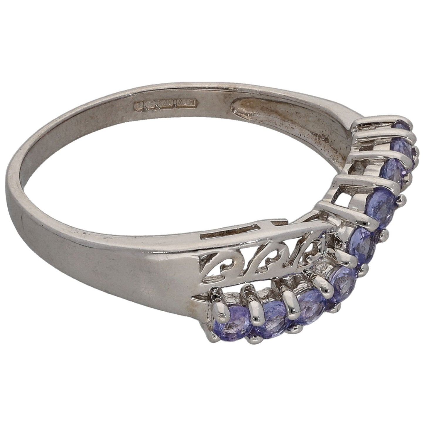 9ct White Gold Tanzanite Dress/Cocktail Ring Size N