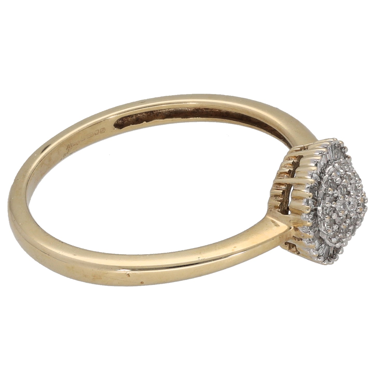 9ct Gold 0.24ct Diamond Cluster Ring Size N