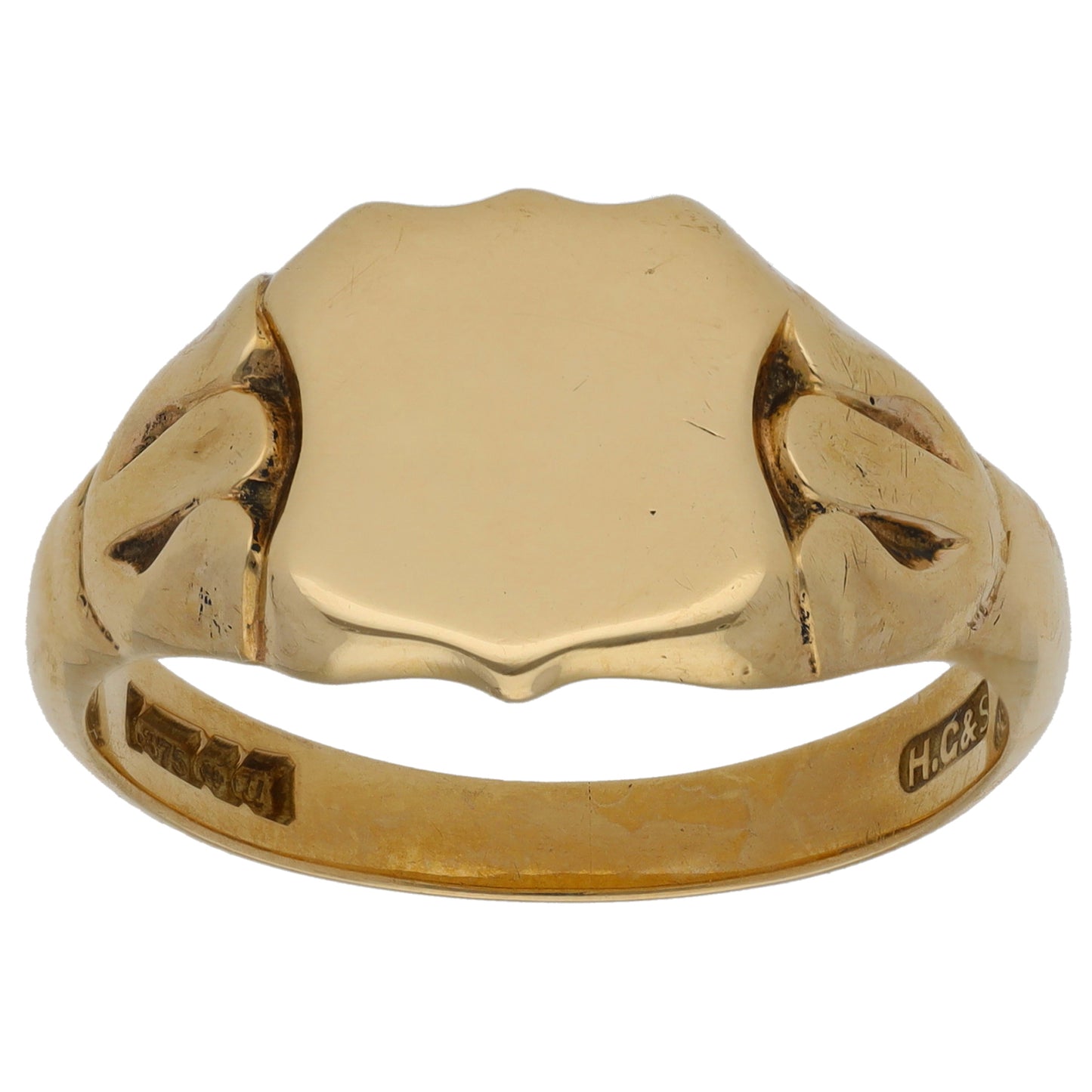 9ct Gold Plain Signet Ring Size X