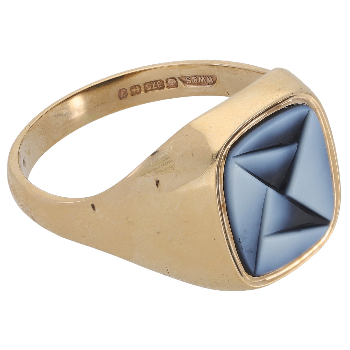 9ct Gold Imitation Gem Signet Ring Size Y