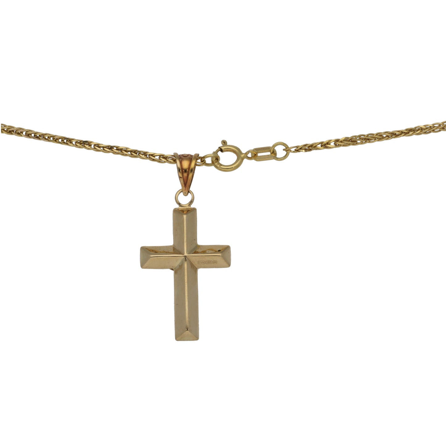 14ct Gold Crucifix Pendant With Chain