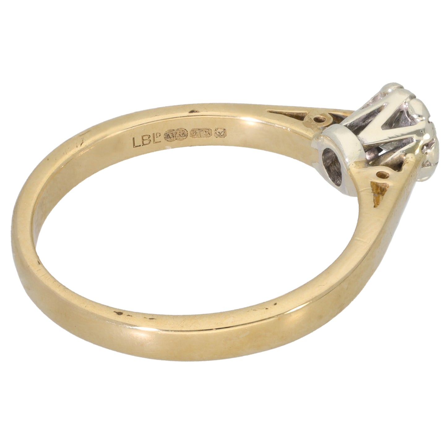 9ct Gold 0.33ct Diamond Solitaire Ring Size P
