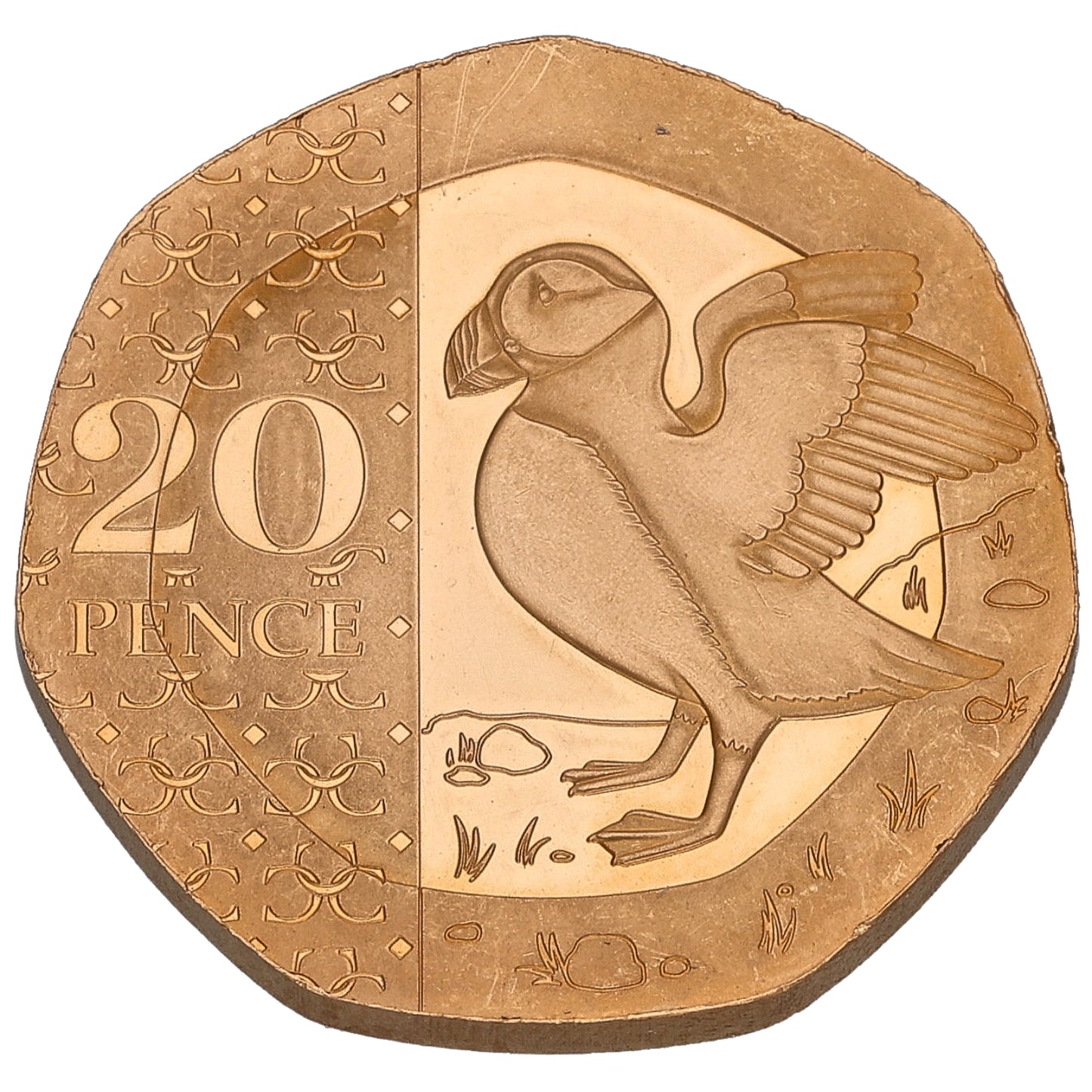 22ct Gold King Charles Puffin 20 Pence Coin 2024