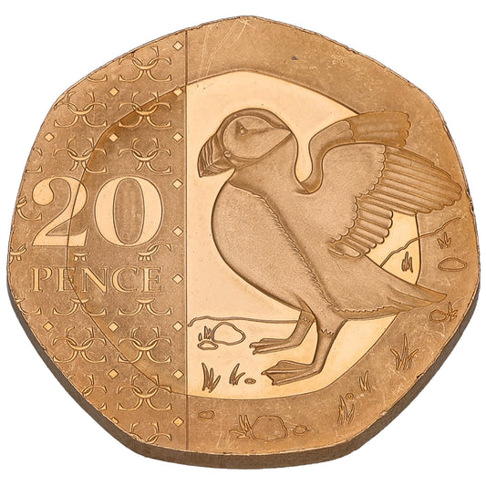 22ct Gold King Charles Puffin 20 Pence Coin 2024