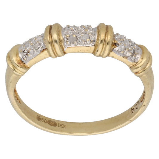 9ct Gold 0.06ct Diamond Half Eternity Ring Size M