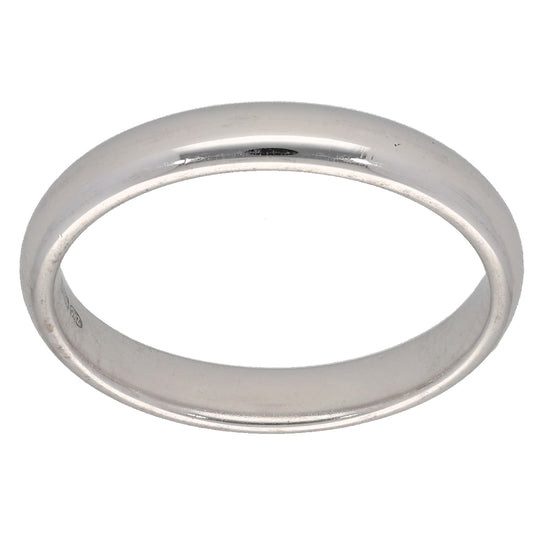 18ct White Gold Plain Wedding Ring Size M