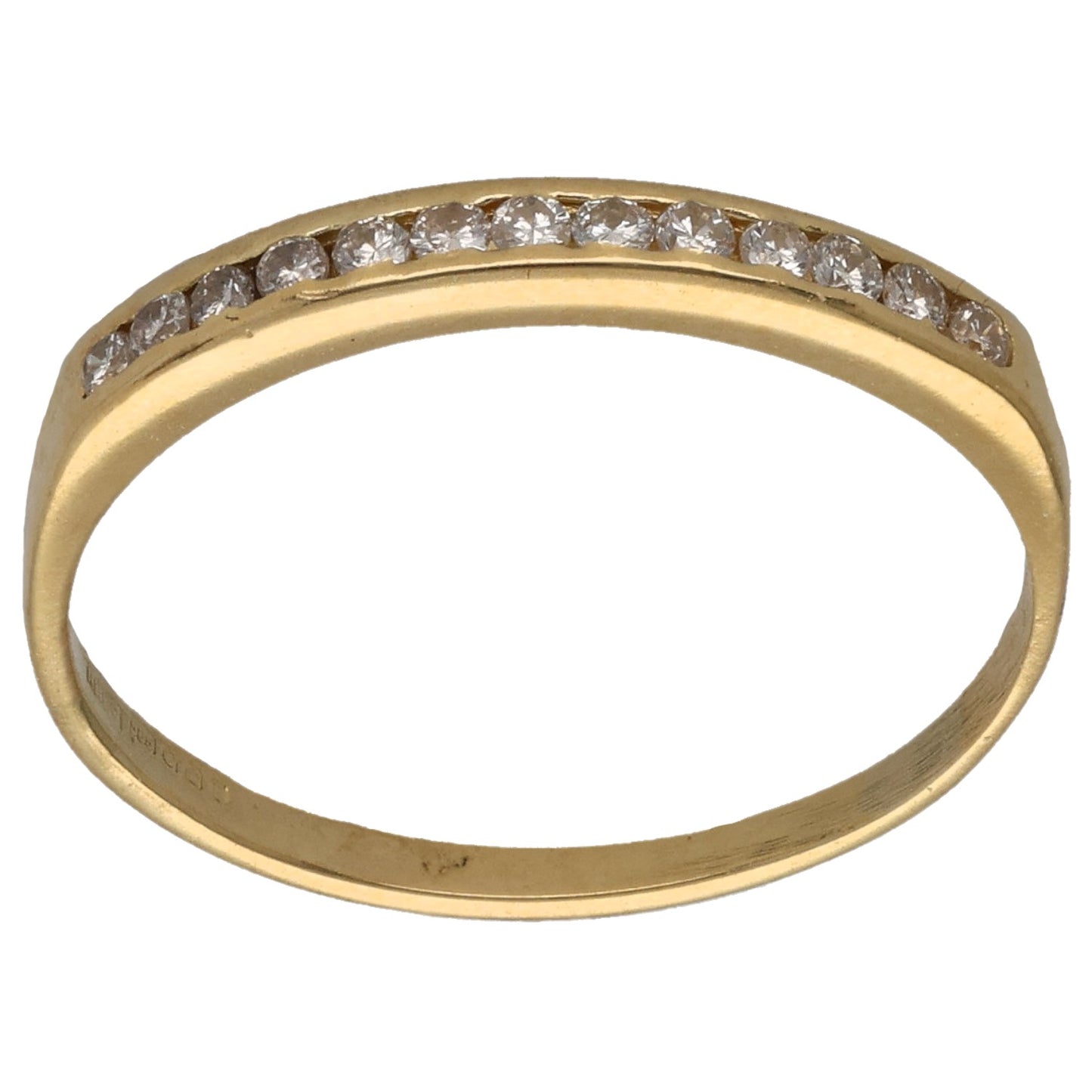 14ct Gold 0.13ct Diamond Half Eternity Ring Size N