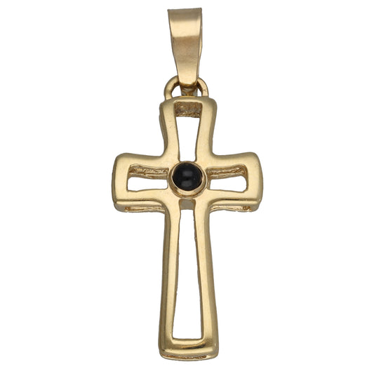 9ct Gold Sapphire Cross Pendant